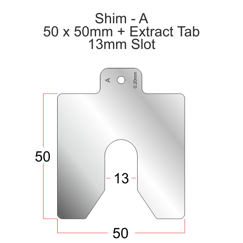 Profile A - Shims - 50mm x 50mm - 0.05mm to 2.00mm