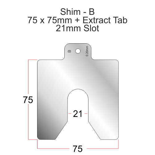 Profile B - Shims - 75mm x 75mm - 0.05mm to 2.00mm
