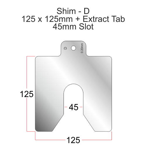 Profile D - Shims - 125mm x 125mm - 0.05mm to 3.00mm